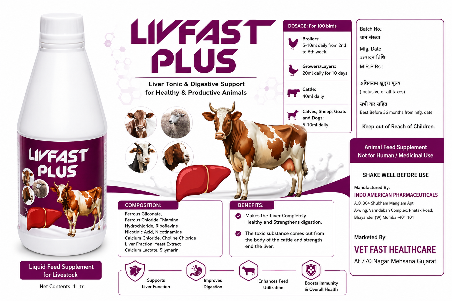 LIVFAST PLUS full product label artwork