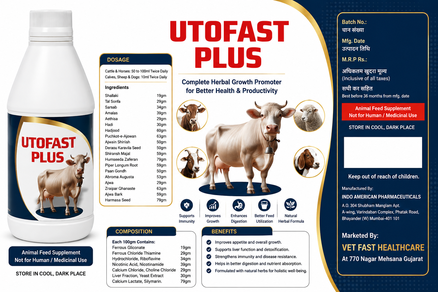 UTOFAST PLUS full product label artwork