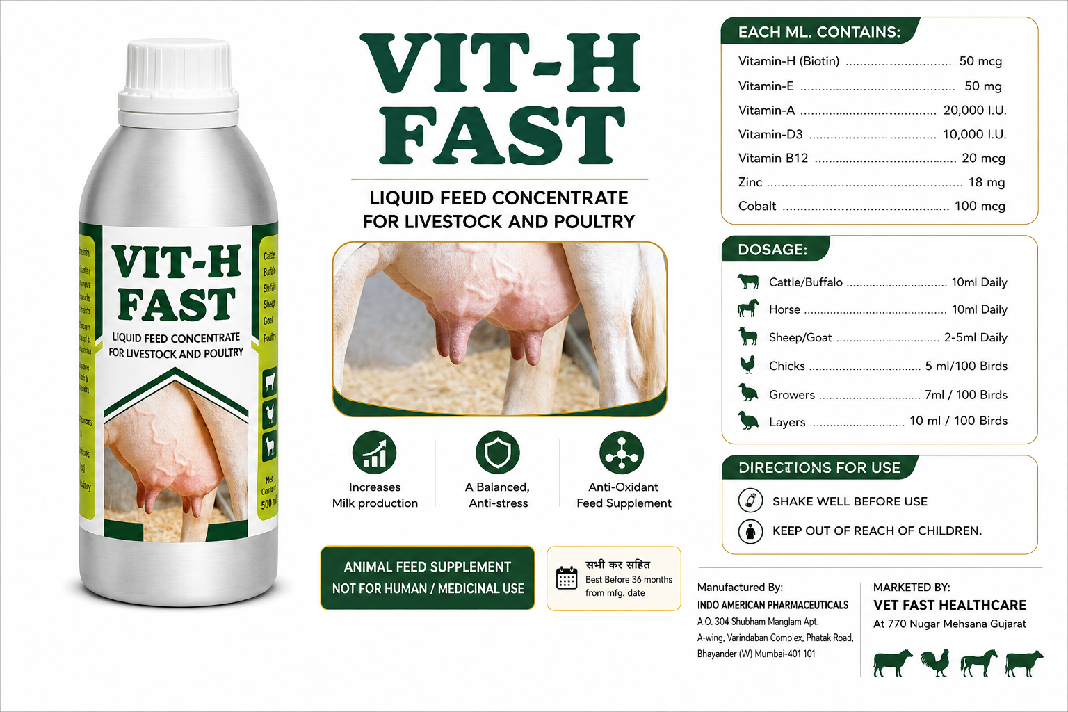 VIT-H FAST full product label artwork