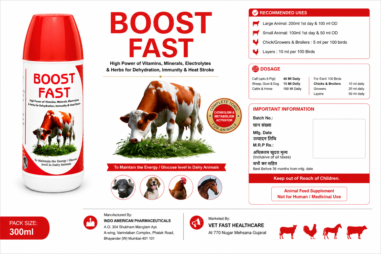 BOOST FAST full product label artwork